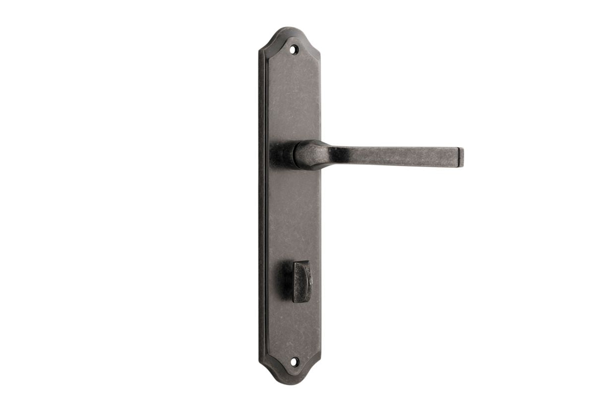 Iver Annecy Door Lever Shouldered Latch Pair, Passage Kit, Privacy Kit , Entrance Kit with High Security Lock -Distressed Nickel