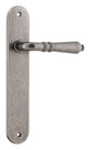 Iver Sarlat  Door Lever Oval Latch Pair, Passage Kit, Privacy Kit , Entrance Kit with High Security Lock - Distressed Nickel