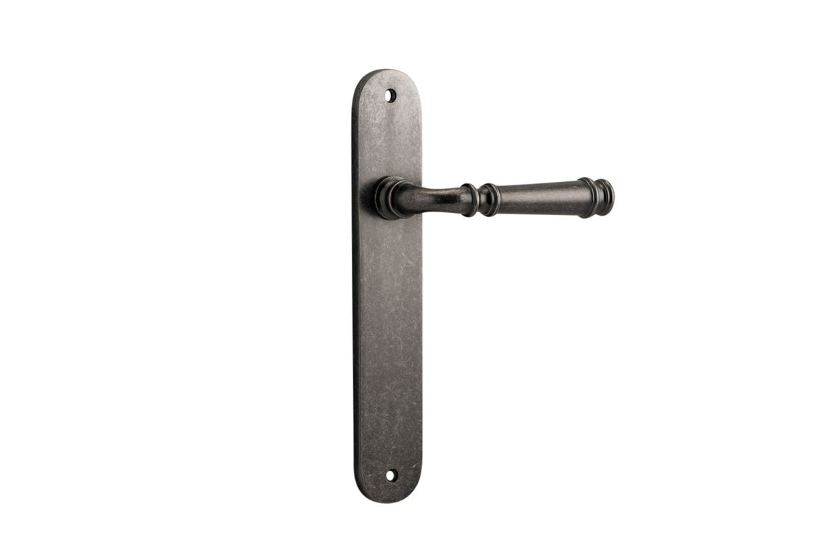 Iver Verona Door Lever Oval Latch Pair, Passage Kit, Privacy Kit , Entrance Kit with High Security Lock -Distressed Nickel