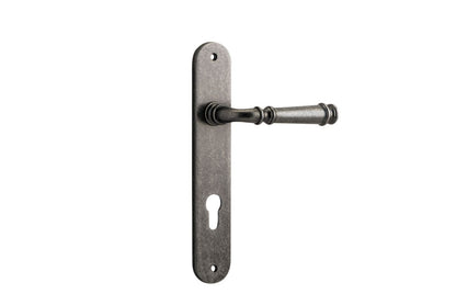Iver Verona Door Lever Oval Latch Pair, Passage Kit, Privacy Kit , Entrance Kit with High Security Lock -Distressed Nickel