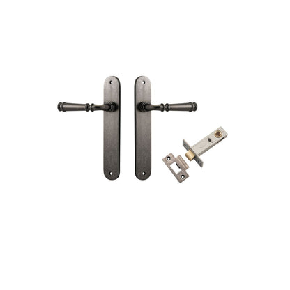 Iver Verona Door Lever Oval Latch Pair, Passage Kit, Privacy Kit , Entrance Kit with High Security Lock -Distressed Nickel