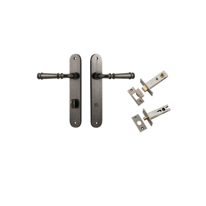 Iver Verona Door Lever Oval Latch Pair, Passage Kit, Privacy Kit , Entrance Kit with High Security Lock -Distressed Nickel