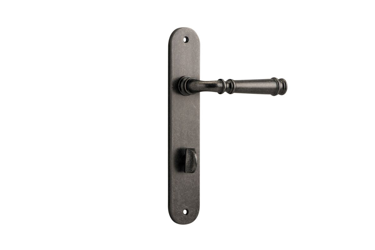 Iver Verona Door Lever Oval Latch Pair, Passage Kit, Privacy Kit , Entrance Kit with High Security Lock -Distressed Nickel
