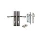 Iver Verona Door Lever Stepped Latch Pair, Passage Kit, Privacy Kit , Entrance Kit with High Security Lock- Distressed Nickel