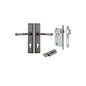 Iver Verona Door Lever Stepped Latch Pair, Passage Kit, Privacy Kit , Entrance Kit with High Security Lock- Distressed Nickel