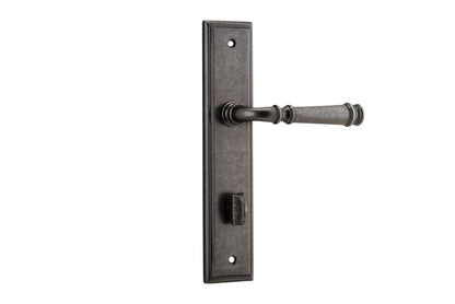 Iver Verona Door Lever Stepped Latch Pair, Passage Kit, Privacy Kit , Entrance Kit with High Security Lock- Distressed Nickel