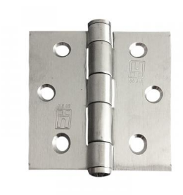Lohala Hinge Stainless Steel 304 ,Heavy Duty 75mm x 75mm x 2.5mm ,7mm Fixed Button Pin Satin