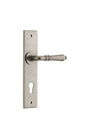Iver Sarlat  Door Lever Chamfered Latch Pair, Passage Kit, Privacy Kit , Entrance Kit with High Security Lock - Distressed Nickel