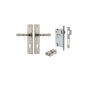 Iver Sarlat  Door Lever Chamfered Latch Pair, Passage Kit, Privacy Kit , Entrance Kit with High Security Lock - Distressed Nickel