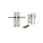 Iver Sarlat  Door Lever Chamfered Latch Pair, Passage Kit, Privacy Kit , Entrance Kit with High Security Lock - Distressed Nickel