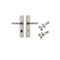Iver Sarlat  Door Lever Chamfered Latch Pair, Passage Kit, Privacy Kit , Entrance Kit with High Security Lock - Distressed Nickel