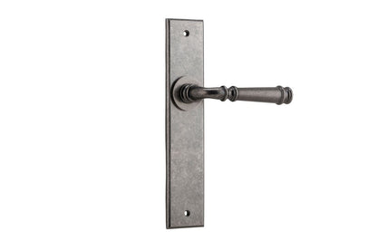 Iver Verona Door Lever Chamfered Latch Pair, Passage Kit, Privacy Kit , Entrance Kit with High Security Lock- Distressed Nickel