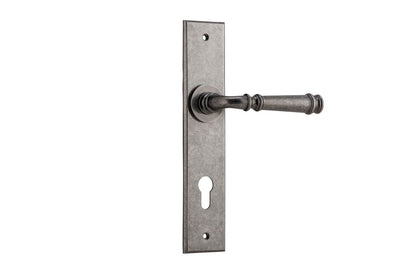 Iver Verona Door Lever Chamfered Latch Pair, Passage Kit, Privacy Kit , Entrance Kit with High Security Lock- Distressed Nickel