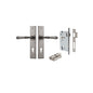 Iver Verona Door Lever Chamfered Latch Pair, Passage Kit, Privacy Kit , Entrance Kit with High Security Lock- Distressed Nickel