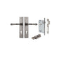 Iver Verona Door Lever Chamfered Latch Pair, Passage Kit, Privacy Kit , Entrance Kit with High Security Lock- Distressed Nickel