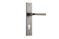 Iver Annecy Door Lever Chamfered Latch Pair, Passage Kit, Privacy Kit , Entrance Kit with High Security Lock -Distressed Nickel