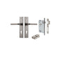 Iver Annecy Door Lever Chamfered Latch Pair, Passage Kit, Privacy Kit , Entrance Kit with High Security Lock -Distressed Nickel