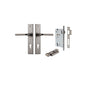 Iver Annecy Door Lever Chamfered Latch Pair, Passage Kit, Privacy Kit , Entrance Kit with High Security Lock -Distressed Nickel