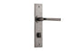 Iver Annecy Door Lever Chamfered Latch Pair, Passage Kit, Privacy Kit , Entrance Kit with High Security Lock -Distressed Nickel