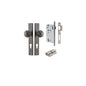 Iver Guildford Door Knob Rectangular Latch Pair, Passage Kit, Privacy Kit , Entrance Kit with High Security Lock - Distressed Nickel