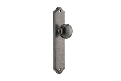 Iver Paddington  Door Knob Shouldered Latch Pair, Passage Kit, Privacy Kit , Entrance Kit with High Security Lock - Distressed Nickel