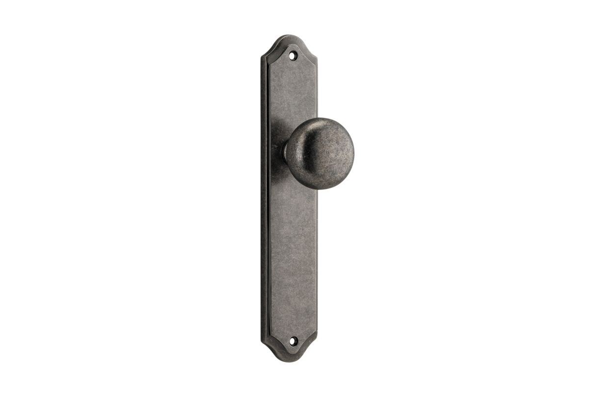 Iver Cambridge Door Knob Shouldered Latch Pair, Passage Kit, Privacy Kit , Entrance Kit with High Security Lock -Distressed Nickel
