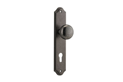 Iver Cambridge Door Knob Shouldered Latch Pair, Passage Kit, Privacy Kit , Entrance Kit with High Security Lock -Distressed Nickel
