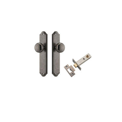 Iver Cambridge Door Knob Shouldered Latch Pair, Passage Kit, Privacy Kit , Entrance Kit with High Security Lock -Distressed Nickel