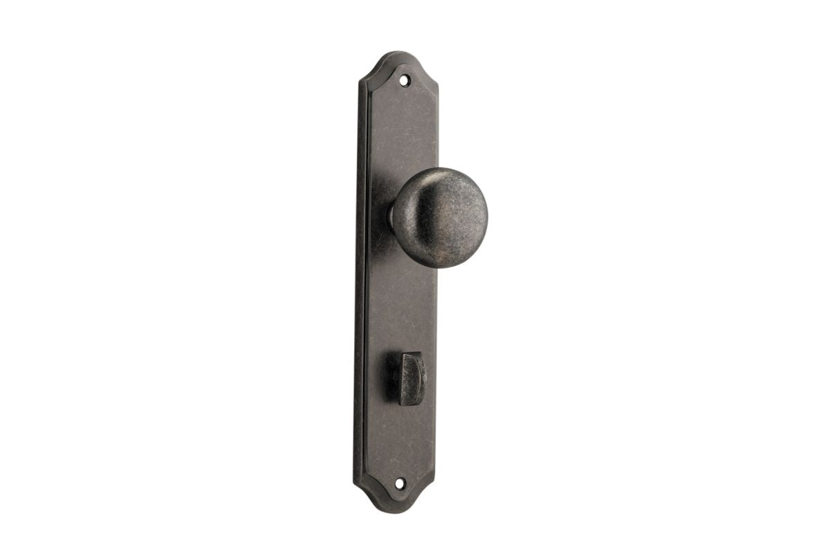 Iver Cambridge Door Knob Shouldered Latch Pair, Passage Kit, Privacy Kit , Entrance Kit with High Security Lock -Distressed Nickel