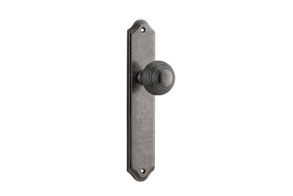 Iver Guildford Door Knob Shouldered Latch Pair, Passage Kit, Privacy Kit , Entrance Kit with High Security Lock - Distressed Nickel
