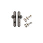 Iver Guildford Door Knob Shouldered Latch Pair, Passage Kit, Privacy Kit , Entrance Kit with High Security Lock - Distressed Nickel
