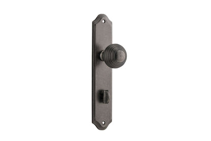 Iver Guildford Door Knob Shouldered Latch Pair, Passage Kit, Privacy Kit , Entrance Kit with High Security Lock - Distressed Nickel