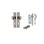 Iver Paddington  Door Knob Chamfered Latch Pair, Passage Kit, Privacy Kit , Entrance Kit with High Security Lock - Distressed Nickel