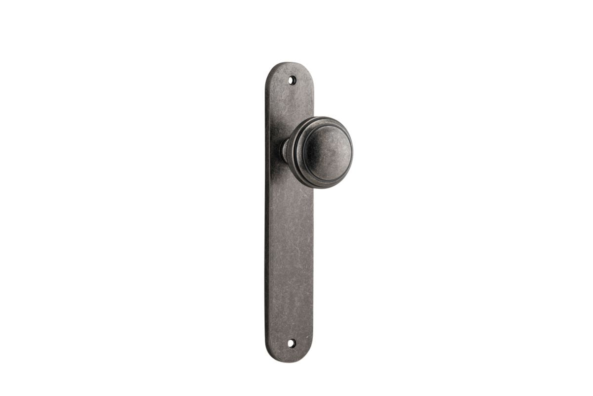 Iver Paddington  Door Knob Oval Latch Pair, Passage Kit, Privacy Kit , Entrance Kit with High Security Lock - Distressed Nickel