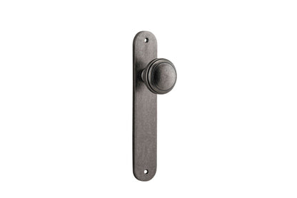 Iver Paddington  Door Knob Oval Latch Pair, Passage Kit, Privacy Kit , Entrance Kit with High Security Lock - Distressed Nickel