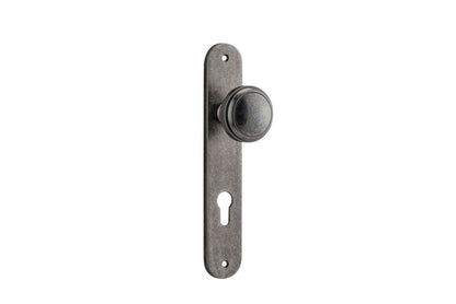 Iver Paddington  Door Knob Oval Latch Pair, Passage Kit, Privacy Kit , Entrance Kit with High Security Lock - Distressed Nickel