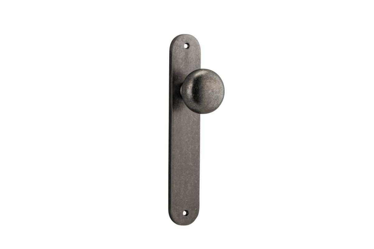 Iver Cambridge Door Knob Oval Concealed Fix Pair, Passage Kit, Privacy Kit , Entrance Kit with High Security Lock - Distressed Nickel