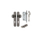 Iver Guildford Door Knob Oval Latch Pair, Passage Kit, Privacy Kit , Entrance Kit with High Security Lock - Distressed Nickel