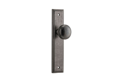 Iver Paddington  Door Knob Stepped Latch Pair, Passage Kit, Privacy Kit , Entrance Kit with High Security Lock - Distressed Nickel