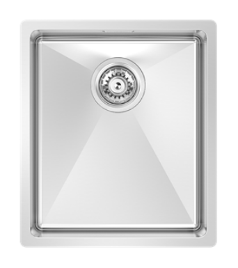 BURNS & FERALL FABRICATED SINGLE BOWL SINK INCL CLIPS, WASTE & OVERFLOW SILVER AVAILABLE IN 6 SIZES : 360MM,380MM,440MM,490MM,540MM & 590MM
