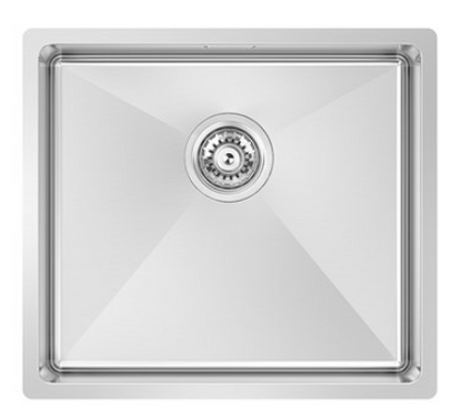 BURNS & FERALL FABRICATED SINGLE BOWL SINK INCL CLIPS, WASTE & OVERFLOW SILVER AVAILABLE IN 6 SIZES : 360MM,380MM,440MM,490MM,540MM & 590MM