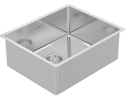 BURNS & FERALL FABRICATED SINGLE BOWL SINK INCL CLIPS, WASTE & OVERFLOW SILVER AVAILABLE IN 6 SIZES : 360MM,380MM,440MM,490MM,540MM & 590MM