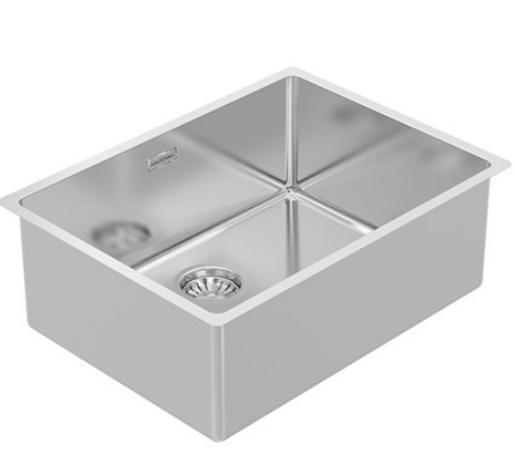 BURNS & FERALL FABRICATED SINGLE BOWL SINK INCL CLIPS, WASTE & OVERFLOW SILVER AVAILABLE IN 6 SIZES : 360MM,380MM,440MM,490MM,540MM & 590MM