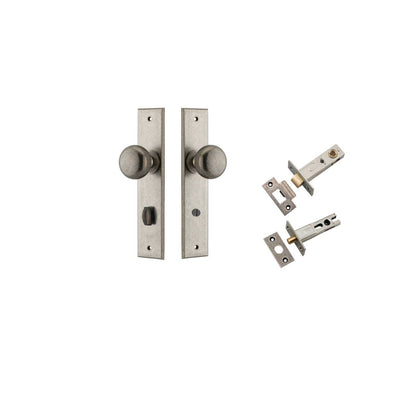Iver Cambridge Door Knob Chamfered  Concealed Fix Pair Passage Kit, Privacy Kit , Entrance Kit with High Security Lock -Distressed Nickel
