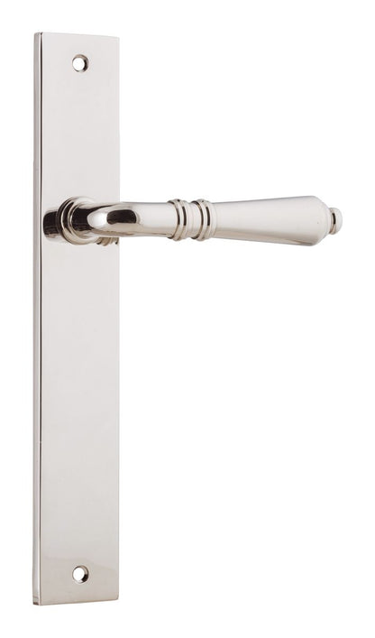 Iver Sarlat  Door Lever Rectangular Latch Pair, Passage Kit, Privacy Kit , Entrance Kit with High Security Lock -Polished Nickel