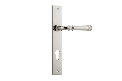 Iver Verona Door Lever Rectangular Latch Pair, Passage Kit, Privacy Kit , Entrance Kit with High Security Lock -Polished Nickel