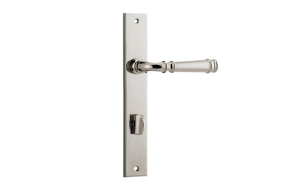 Iver Verona Door Lever Rectangular Latch Pair, Passage Kit, Privacy Kit , Entrance Kit with High Security Lock -Polished Nickel