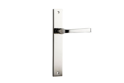 Iver Annecy Door Lever Rectangular Latch Pair, Passage Kit, Privacy Kit , Entrance Kit with High Security Lock -Polished Nickel