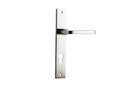 Iver Annecy Door Lever Rectangular Latch Pair, Passage Kit, Privacy Kit , Entrance Kit with High Security Lock -Polished Nickel