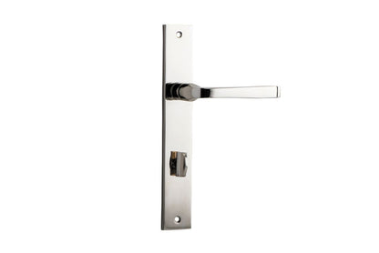 Iver Annecy Door Lever Rectangular Latch Pair, Passage Kit, Privacy Kit , Entrance Kit with High Security Lock -Polished Nickel